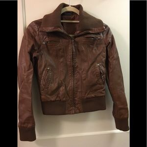 Cute tiny brown pleather jacket